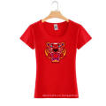 Tigre Logo Printing Fashion Mujeres Wholesale Custom Cotton camiseta